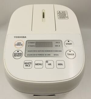 TOSHIBA Rice Cooker Small 3 Cup Uncooked W/LCD Display & 8-Cooking Functions